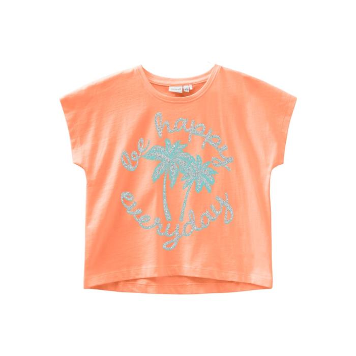 Μπλούζα crop κορίτσι Name it-13189234-CANTALOUPE organic cotton