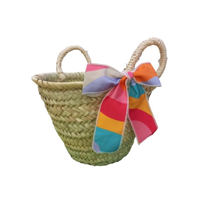 Τσάντα ψάθινη παραλίας κορίτσι two in a castle-T4483-Multicolor