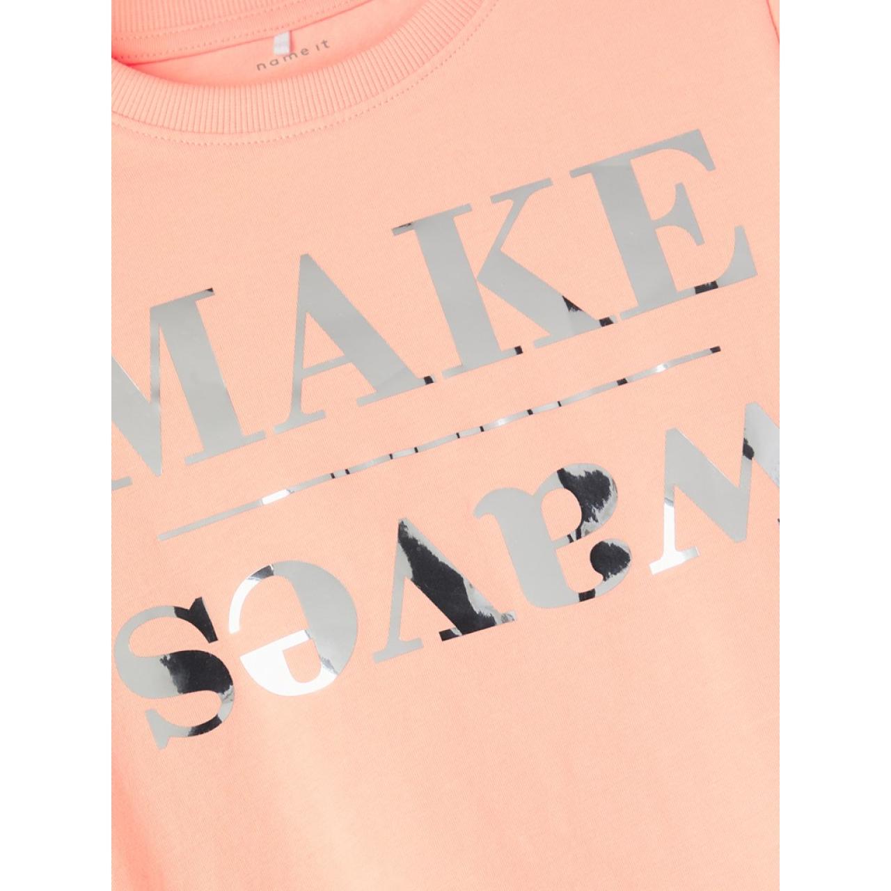 Μπλούζα μακό κορίτσι name it-13201524-Apricot Blush-organic cotton φωτογραφία