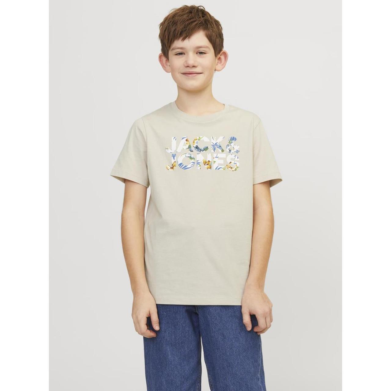 Μπλούζα μακό αγόρι JACK & JONES-12250800-Moonbeam-organic cotton φωτογραφία