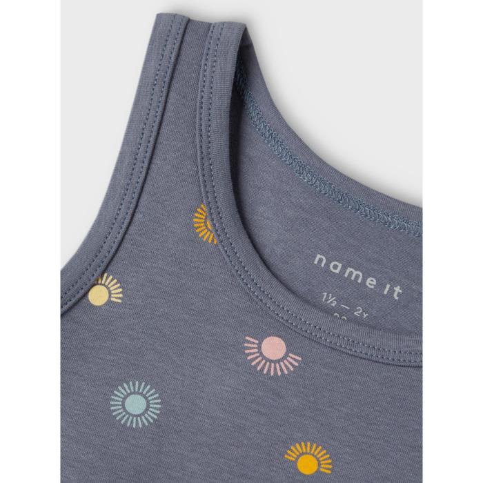 Σετ 2 τεμ. φανελάκι κορίτσι Name it -13199477-Folkstone Grey-organic cotton