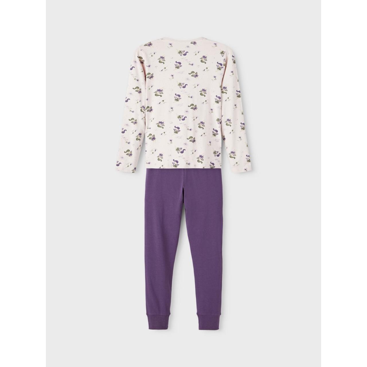 Πιτζάμα μακό κορίτσι name it-13206986-Gray Lilac-organic cotton