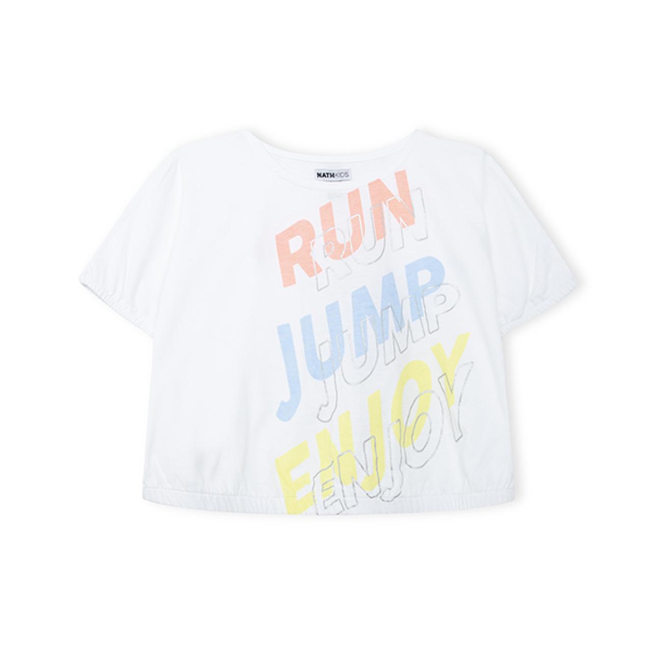 NATH Μπλούζα μακό crop oversized κορίτσι NATH-KG02T603W1-White