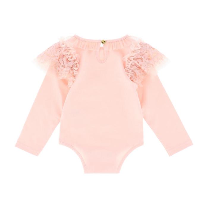 Φορμάκι μπεμπέ μακό κορίτσι Angel's Face-Primrose Lace Trim Babygrow-Blush