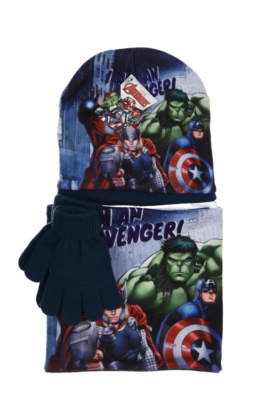 SUPER HEROES Σετ 3 τεμ. σκούφος Avengers -HQ4295-blue