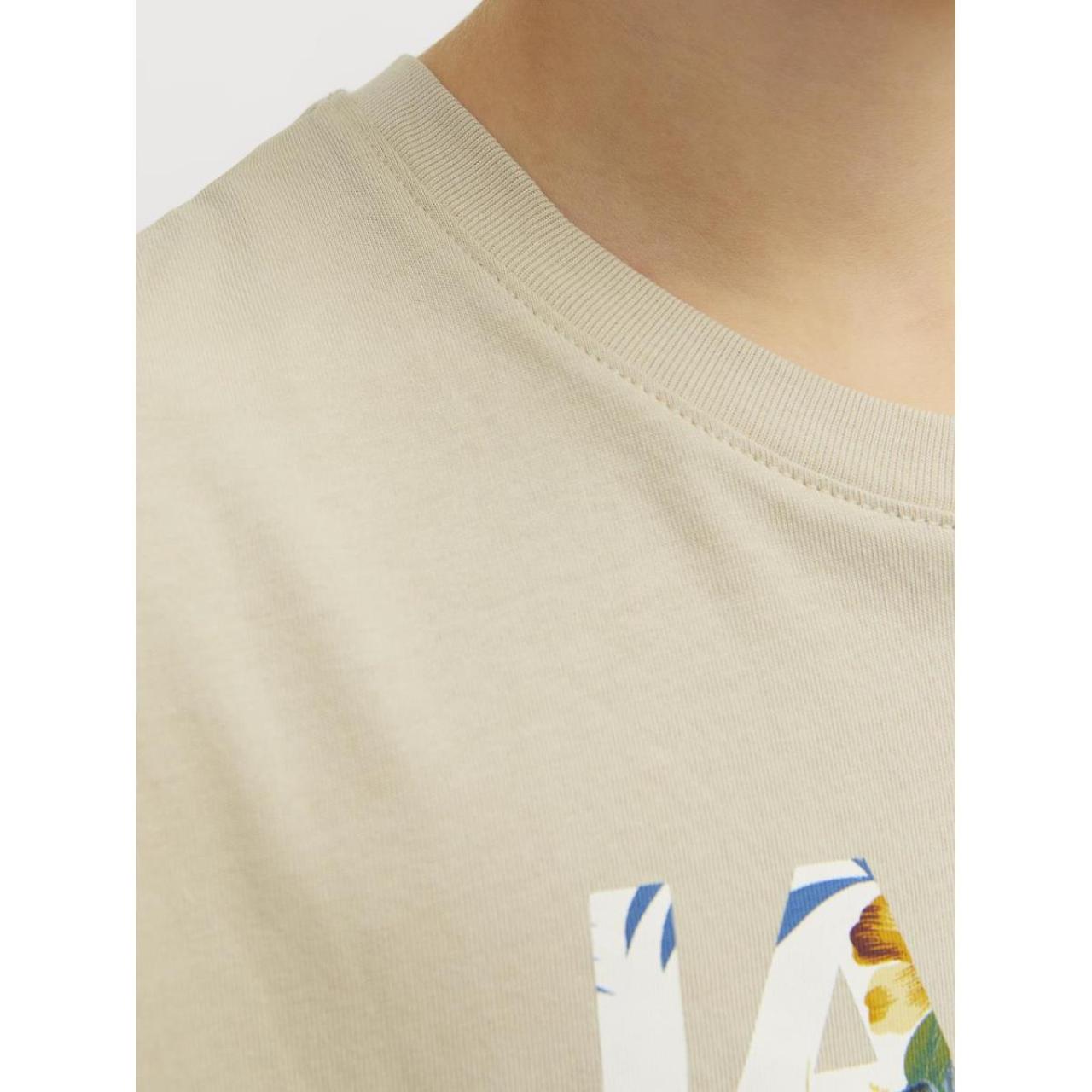 Μπλούζα μακό αγόρι JACK & JONES-12250800-Moonbeam-organic cotton φωτογραφία