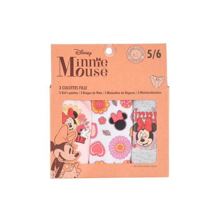 Εσώρουχα βρακάκια 3 τεμ.κορίτσι Minnie Mouse-HW3015-BOX3-organic cotton