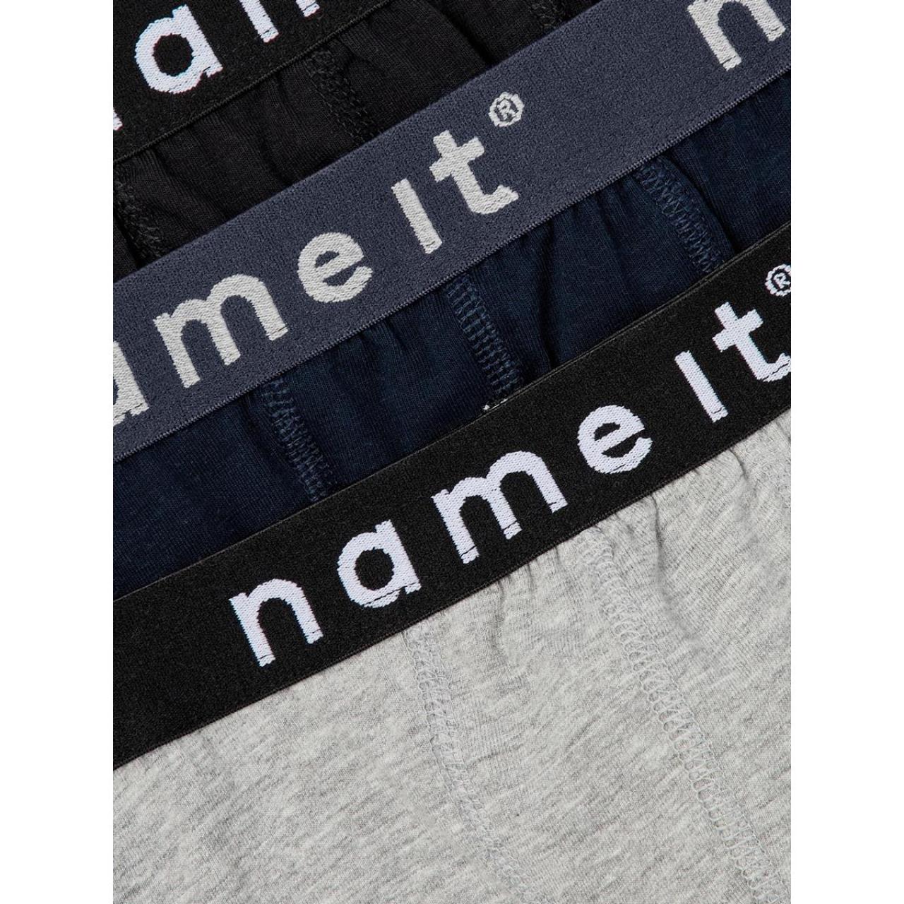 Εσώρουχα μπόξερ 3 pack αγόρι name it-13208836-Black-Grey