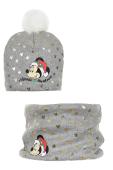 Σετ σκούφος Christmas Minnie Mouse -HS4103-grey