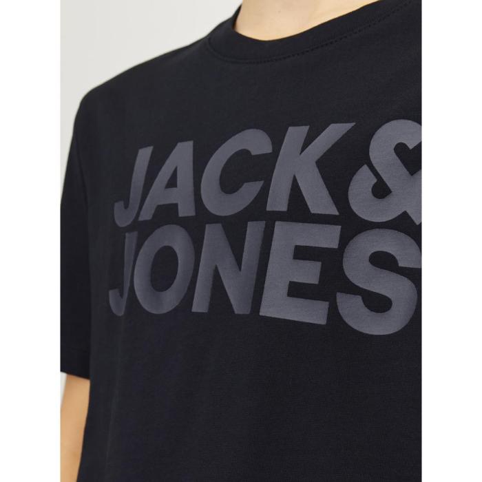 Μπλούζα μακό αγόρι JACK & JONES-12152730-Black-organic cotton