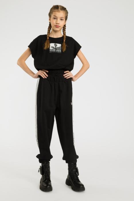 Μπλούζα oversized κορίτσι reporter young-0440G-12-100-BLACK