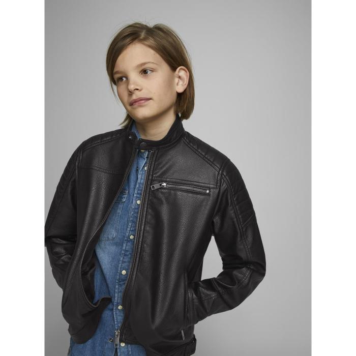 Μπουφάν Biker αγόρι Jack & Jones-12173956-BLACK