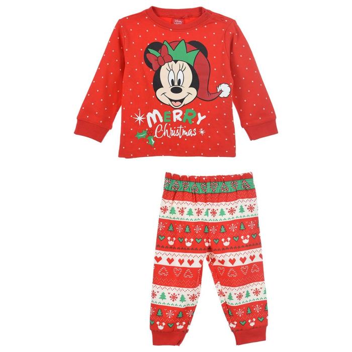 Πιτζάμα μπεμπέ μακό κορίτσι Christmas Minnie Mouse-VH0349-RED