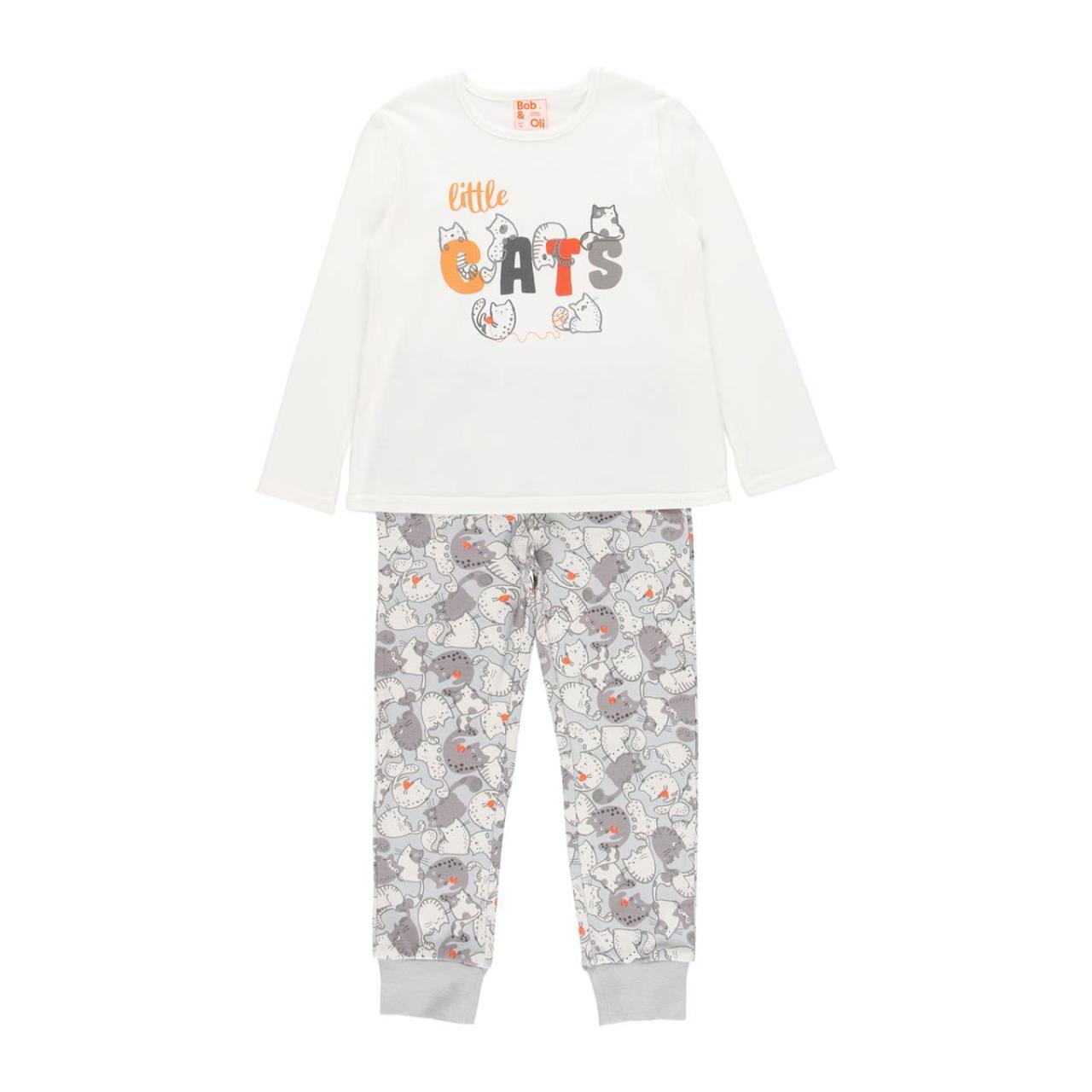 BOB & OLI Πιτζάμα interlock κορίτσι Bob & Oli-94B503-1111-White-organic cotton