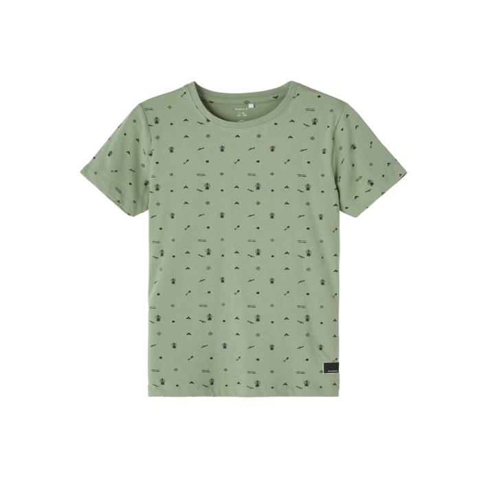 Μπλούζα μακό αγόρι name it-13201107-Hedge Green-organic cotton