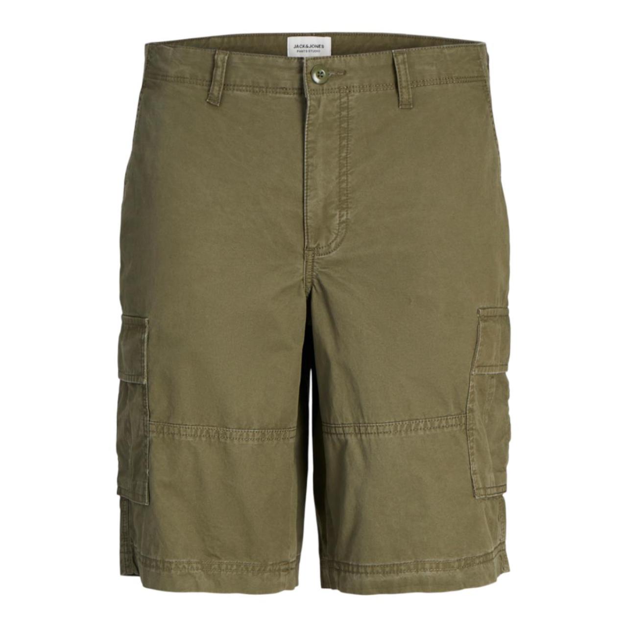 Βερμούδα υφασμάτινη cargo αγόρι JACK & JONES-12254171-Olive Night φωτογραφία