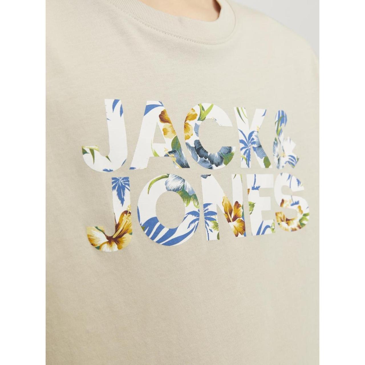 Μπλούζα μακό αγόρι JACK & JONES-12250800-Moonbeam-organic cotton φωτογραφία