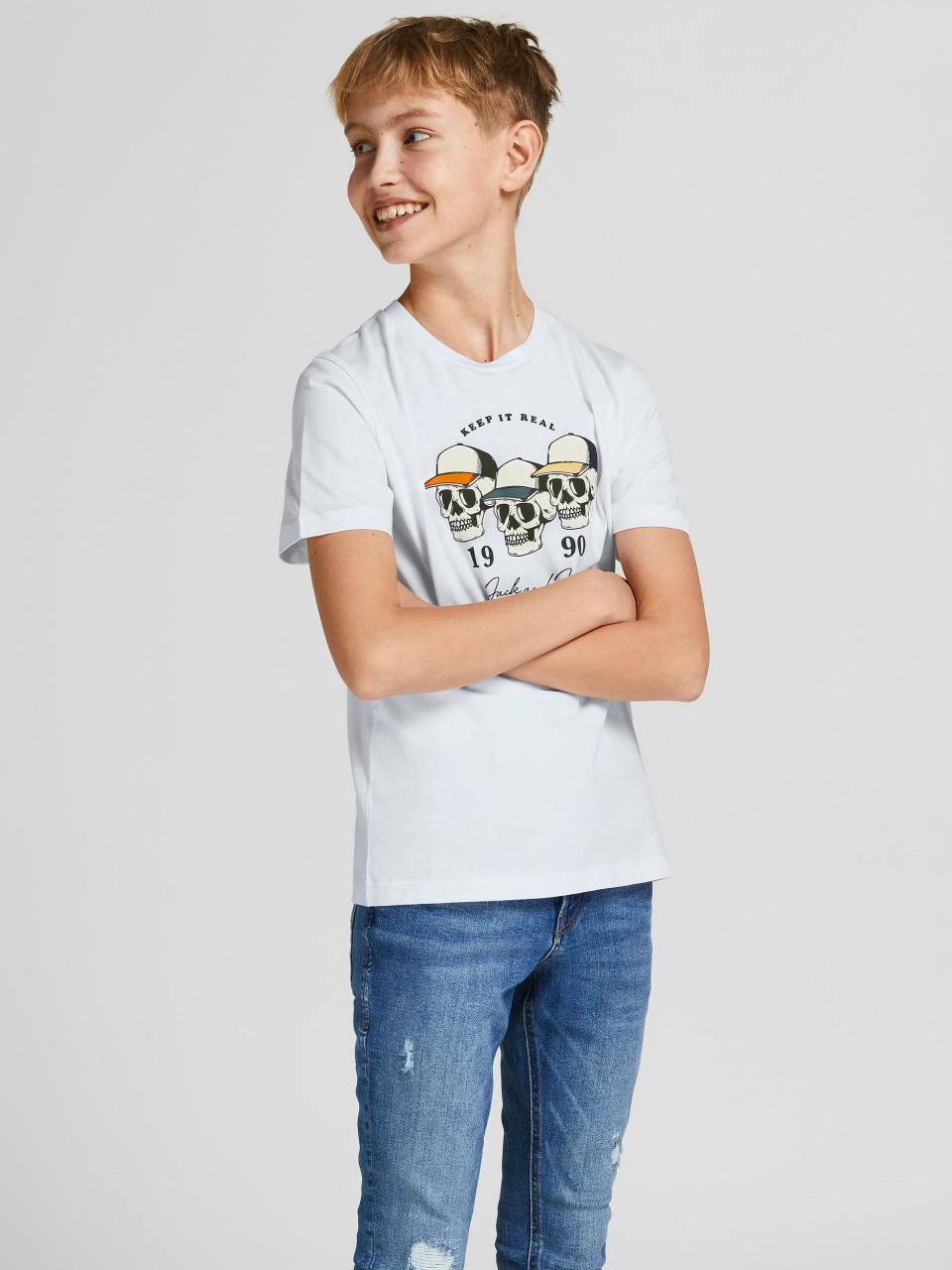 Μπλούζα μακό αγόρι JACK & JONES-12208761-Bright White φωτογραφία