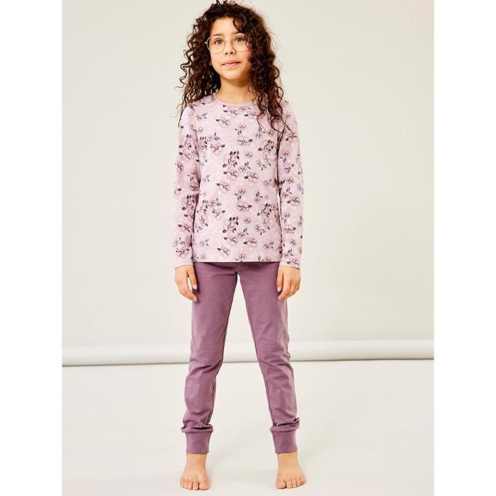 Πιτζάμα μακό κορίτσι name it-13206984-Mauve Shadows-organic cotton