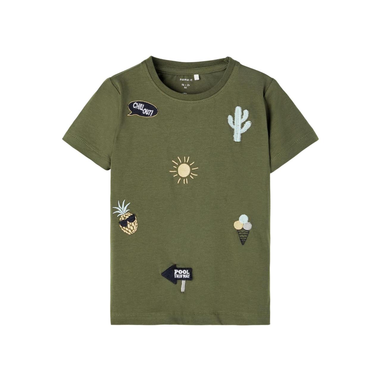 Name it Μπλούζα μακό αγόρι name it-13203021-Olive Night-organic cotton