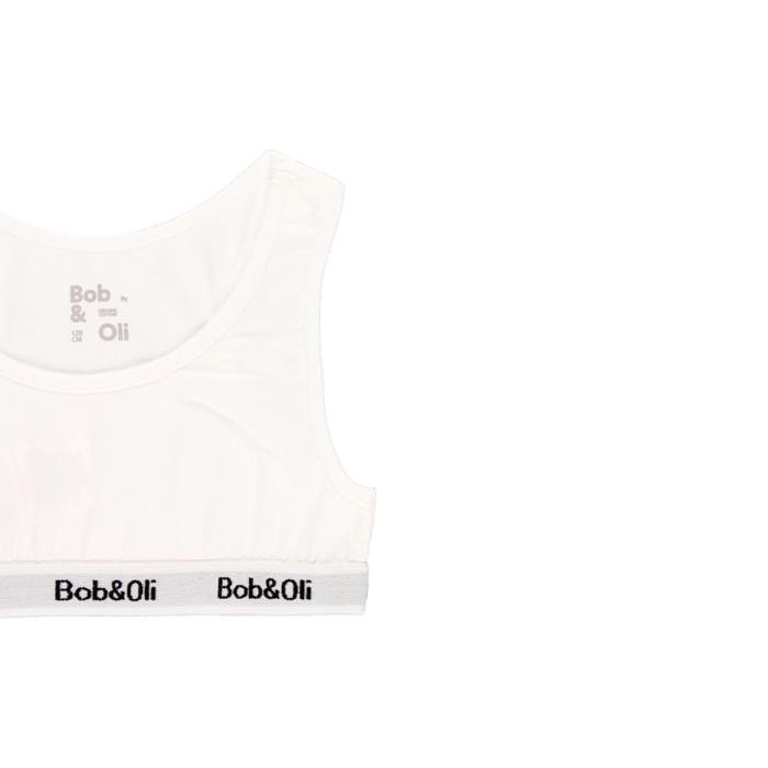 Σετ 2 τεμ. μπουστάκι κορίτσι Bob & oli-73B801-1100-White- organic cotton