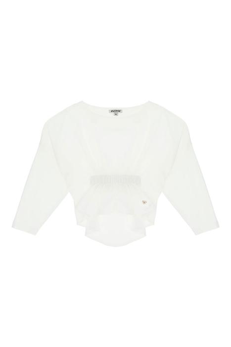 Μπλούζα υφασμάτινη κορίτσι Please -CL04272G29-OFF WHITE