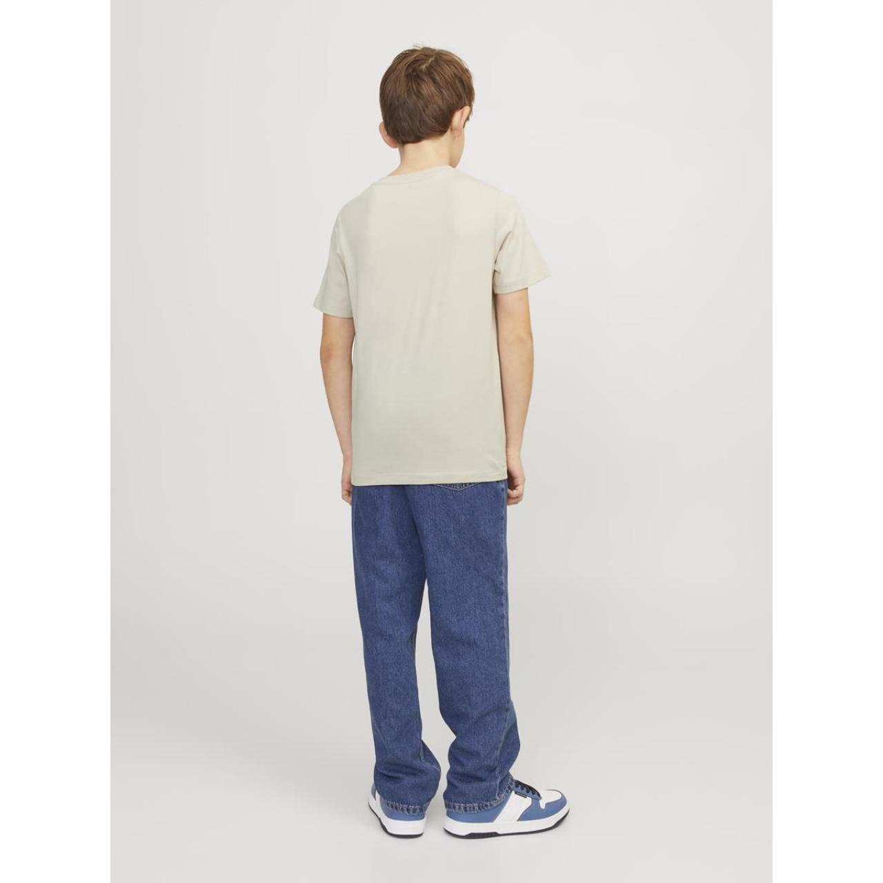 Μπλούζα μακό αγόρι JACK & JONES-12250800-Moonbeam-organic cotton φωτογραφία