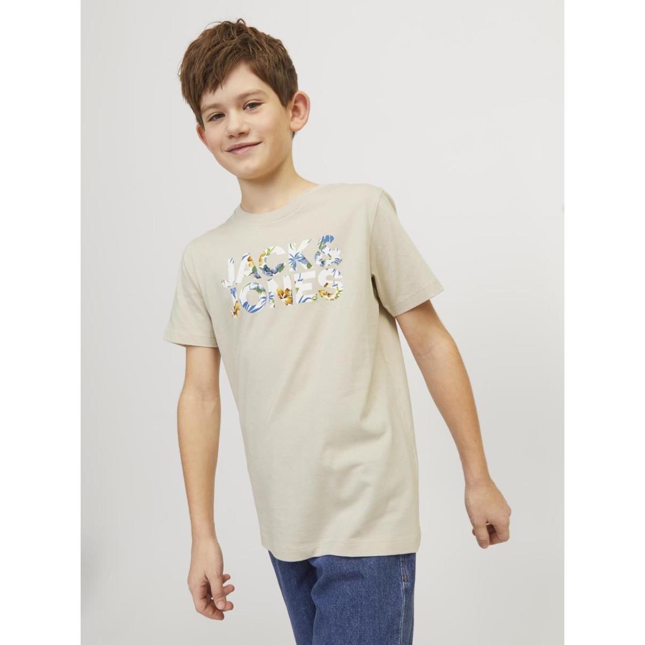 Μπλούζα μακό αγόρι JACK & JONES-12250800-Moonbeam-organic cotton φωτογραφία