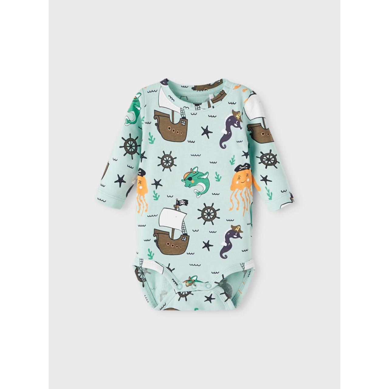 Σετ 3 τεμ. φορμάκια μπεμπέ αγόρι Name it-13211394-Pastel Turquoise