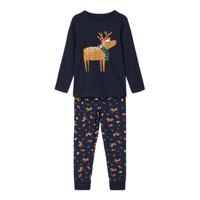 Πιτζάμα αγόρι Christmas Name it 13185952-Dark Sapphire-organic cotton
