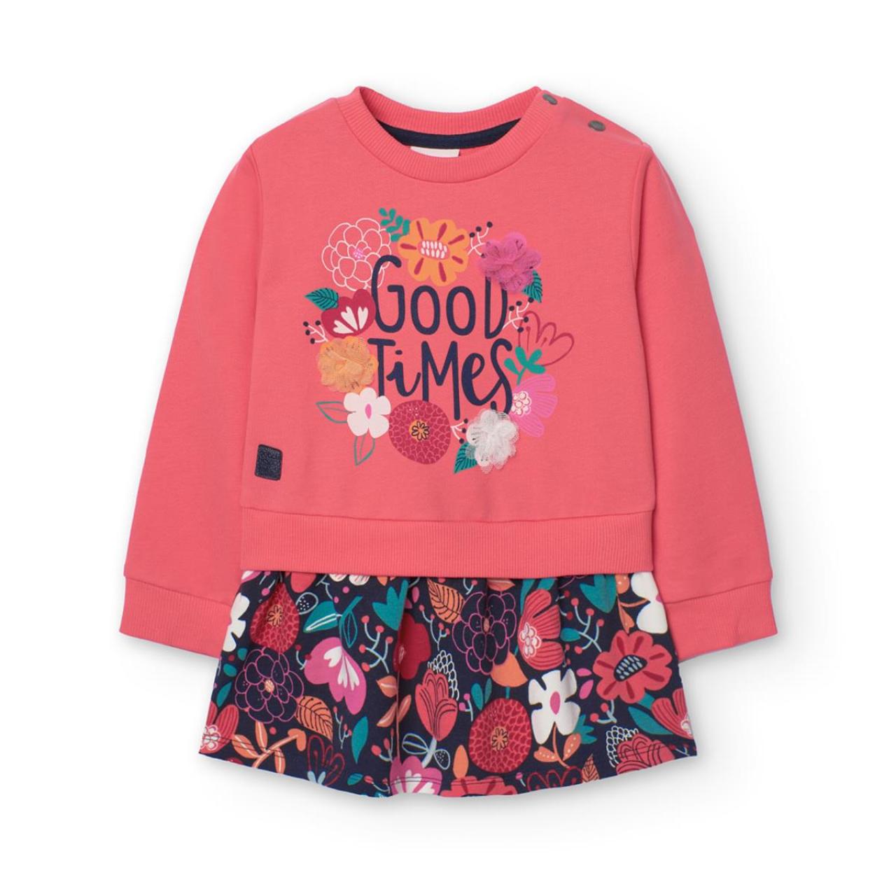 BOBOLI Φόρεμα φούτερ κορίτσι Boboli-209113-5161-Coral