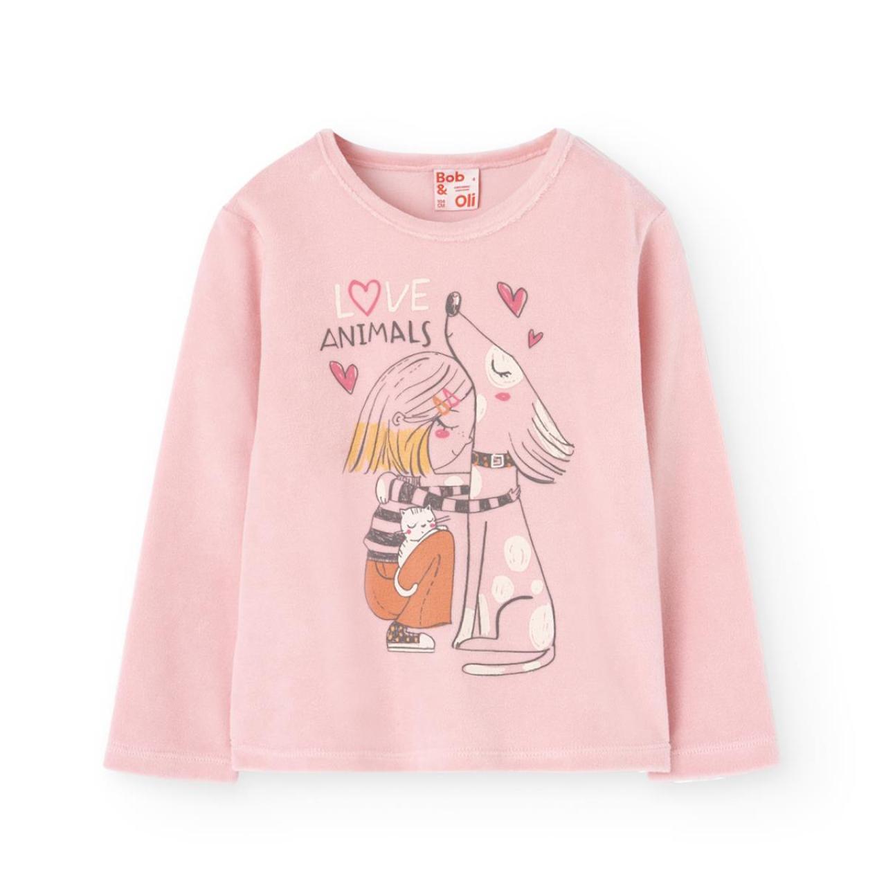 Πιτζάμα βελουτέ κορίτσι Boboli-929011-3872-Pink φωτογραφία