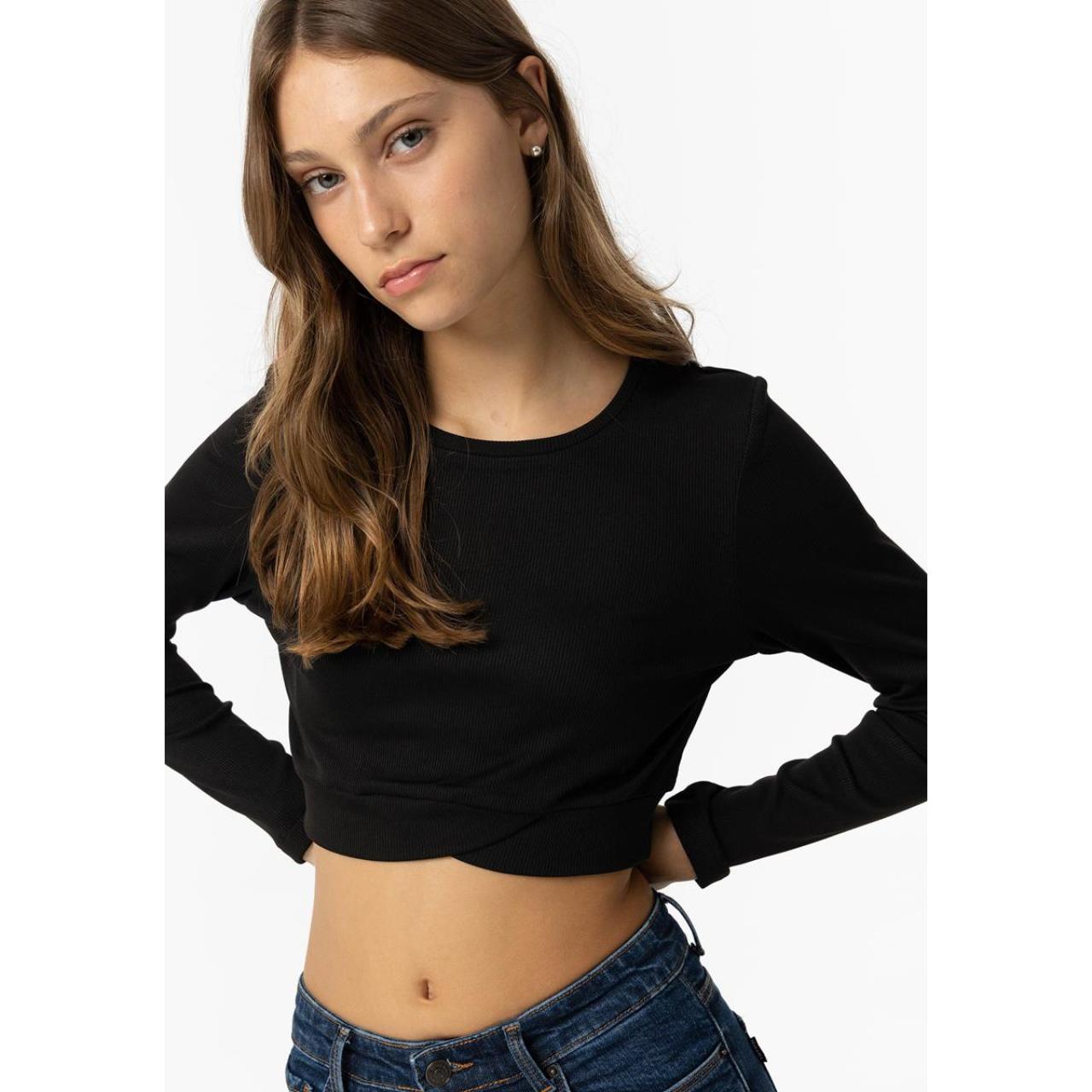Μπλούζα ριπ πλεκτή κορίτσι Tiffosi-10057089-000-Black φωτογραφία