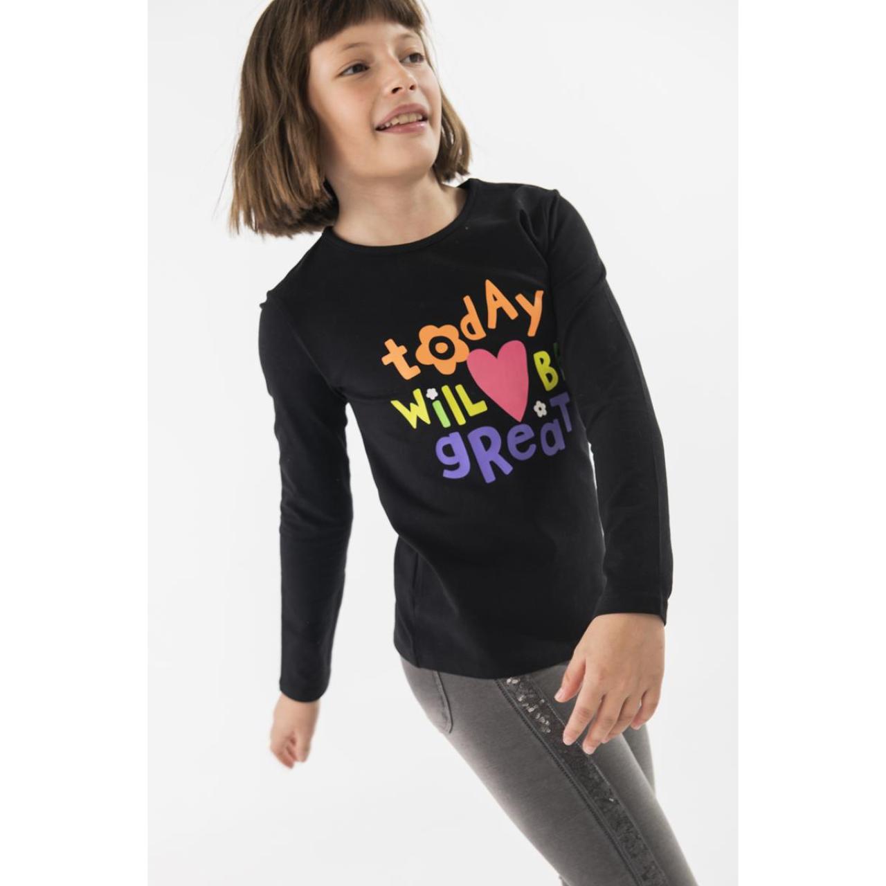 Μπλούζα μακό κορίτσι Boboli-499057-890-Black φωτογραφία