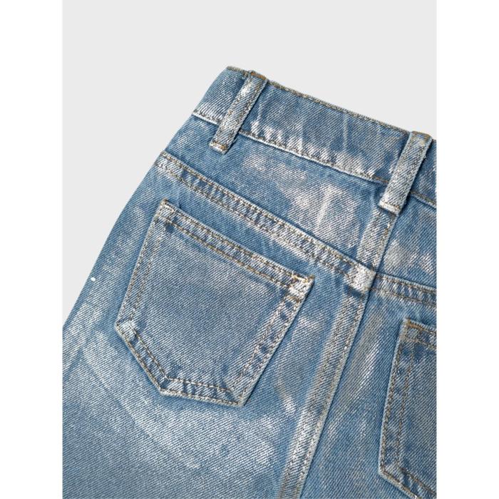 Παντελόνι τζίν γυαλιστερό κορίτσι name it-13234813-Medium Blue Denim