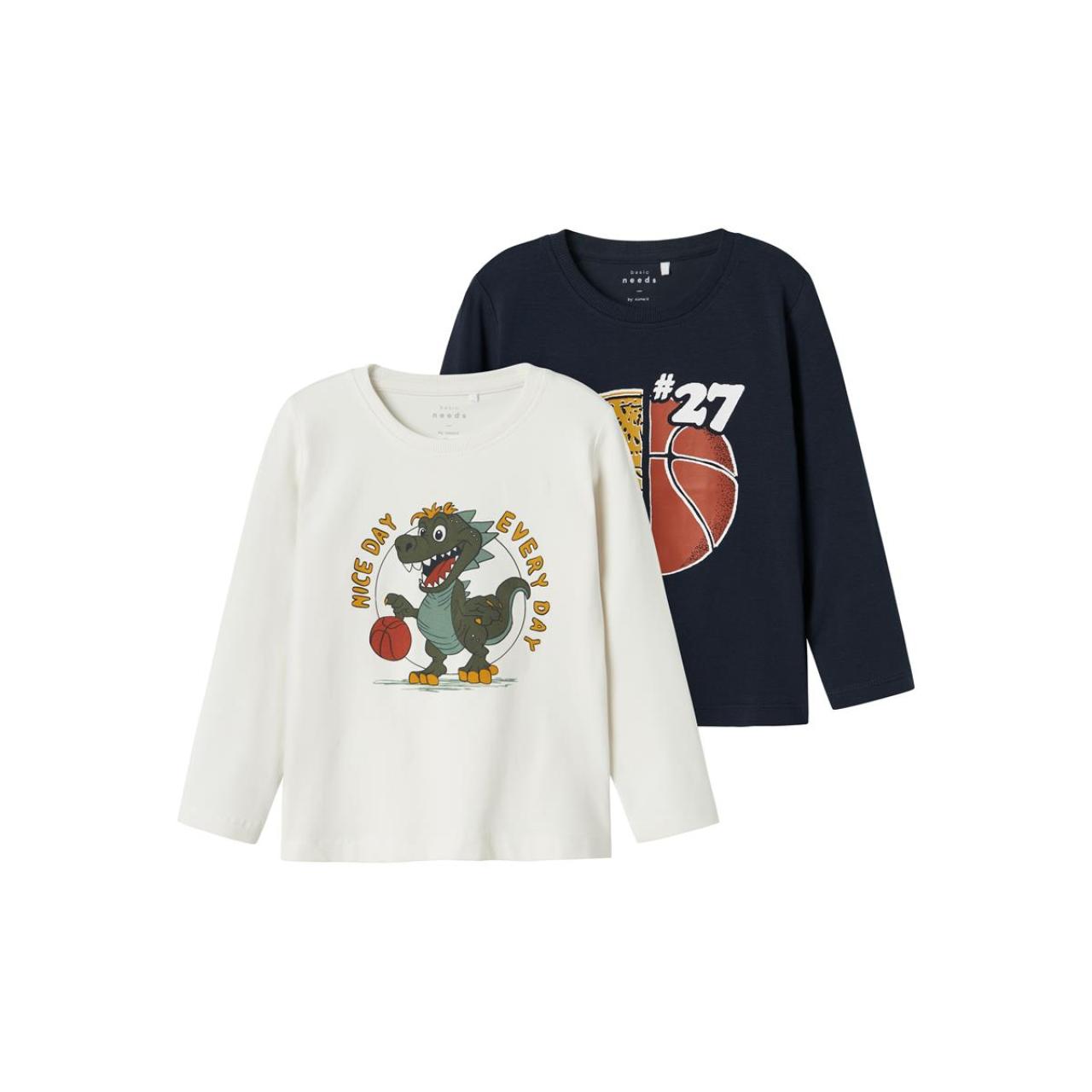 Name it Μπλούζα μακό 2 τεμ. αγόρι name it-13229864-Jet Stream-organic cotton