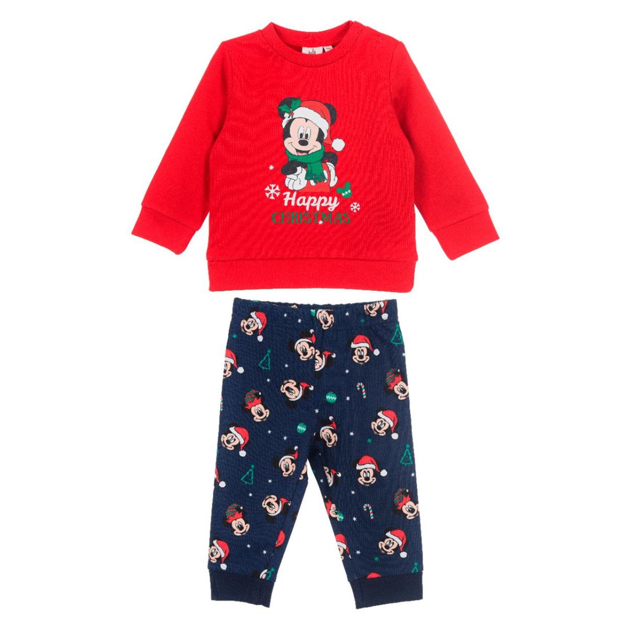 SUPER HEROES Φόρμα φούτερ μπεμπέ αγόρι Christmas Mickey Mouse-XH0092.REC-RED