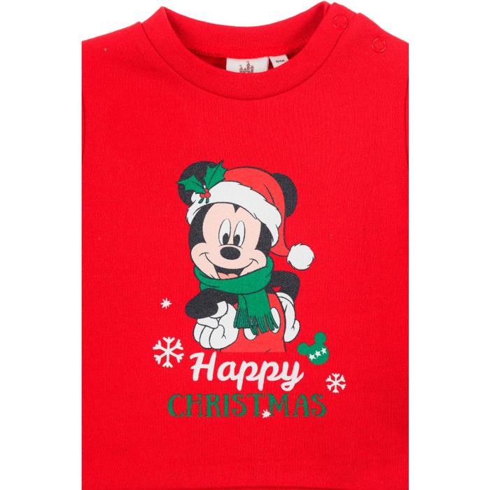 Φόρμα φούτερ μπεμπέ αγόρι Christmas Mickey Mouse-XH0092.REC-RED