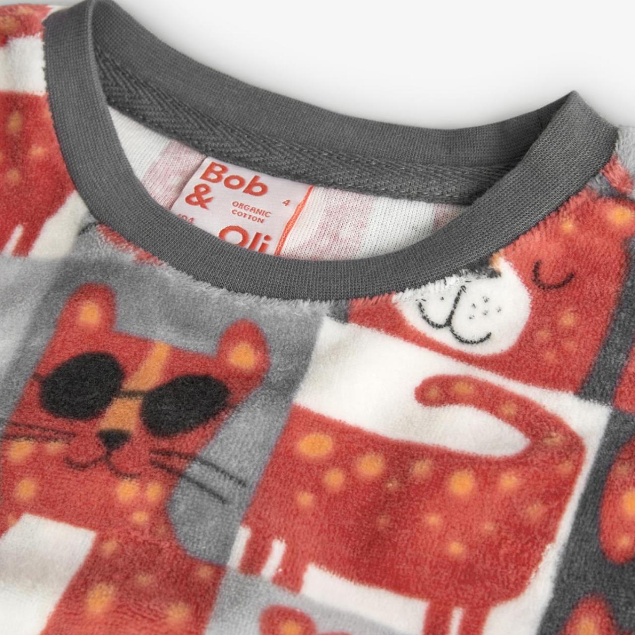 Πιτζάμα βελουτέ αγόρι Boboli-939168-9475-Red φωτογραφία