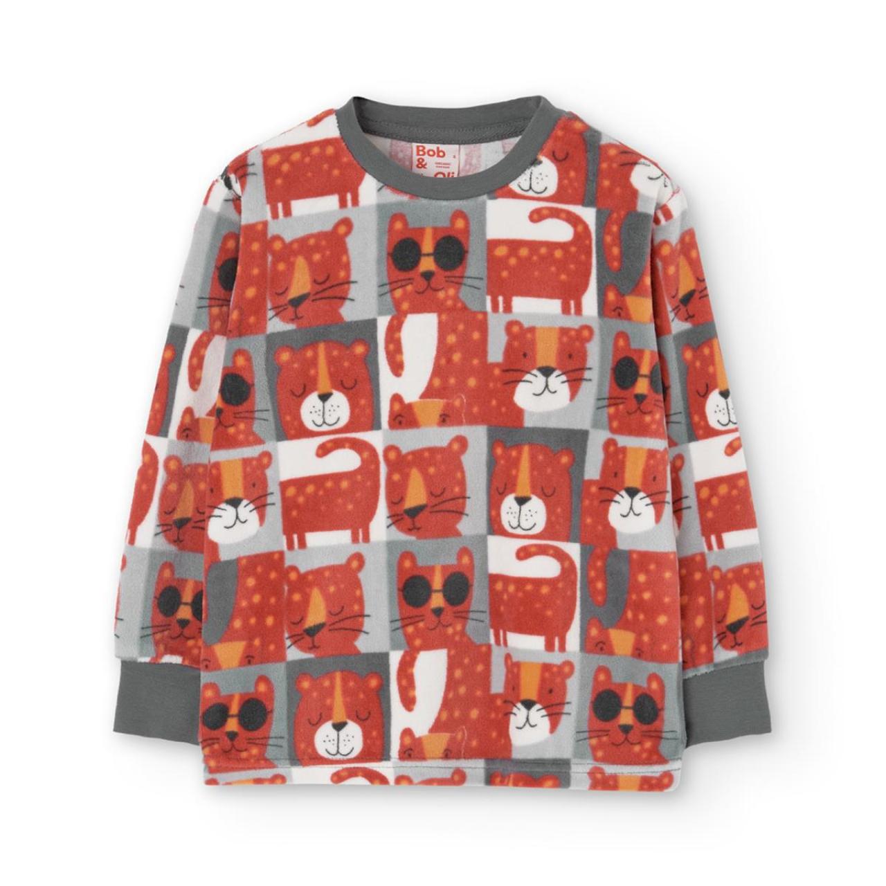 Πιτζάμα βελουτέ αγόρι Boboli-939168-9475-Red φωτογραφία