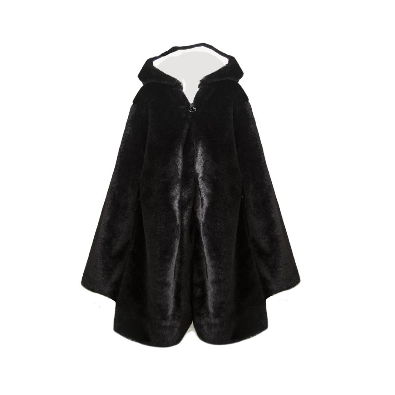 TWO IN A CASTLE Γουνάκι παλτό κορίτσι two in a castle-T5762-Black