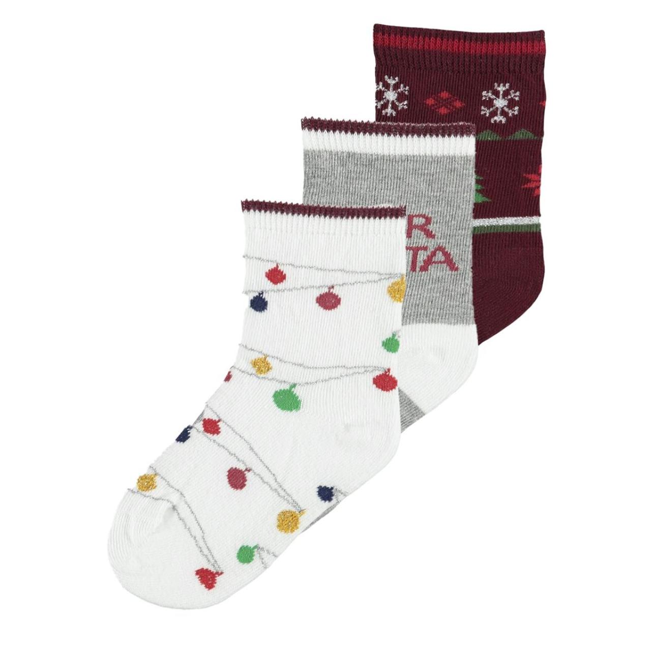 Κάλτσες 3 τεμ. κορίτσι Christmas name it-13187084-CABERNET