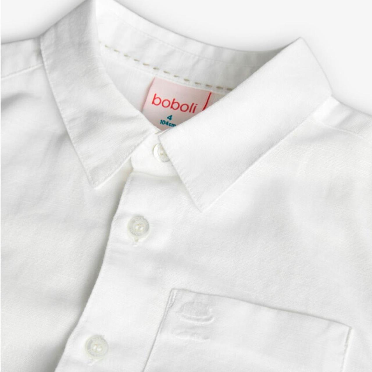 Πουκάμισο λινό αγόρι Boboli-731281-1100-White φωτογραφία