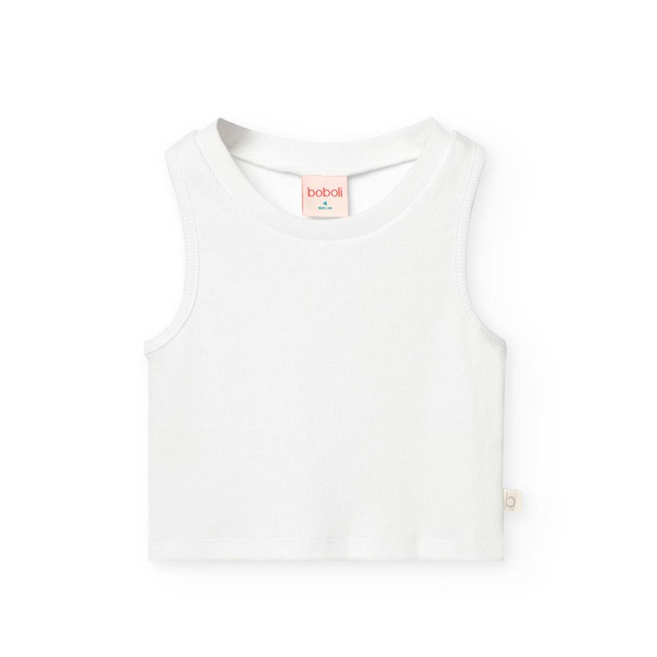 Μπλούζα μακό ριμπ κορίτσι Boboli-491048-1100-White