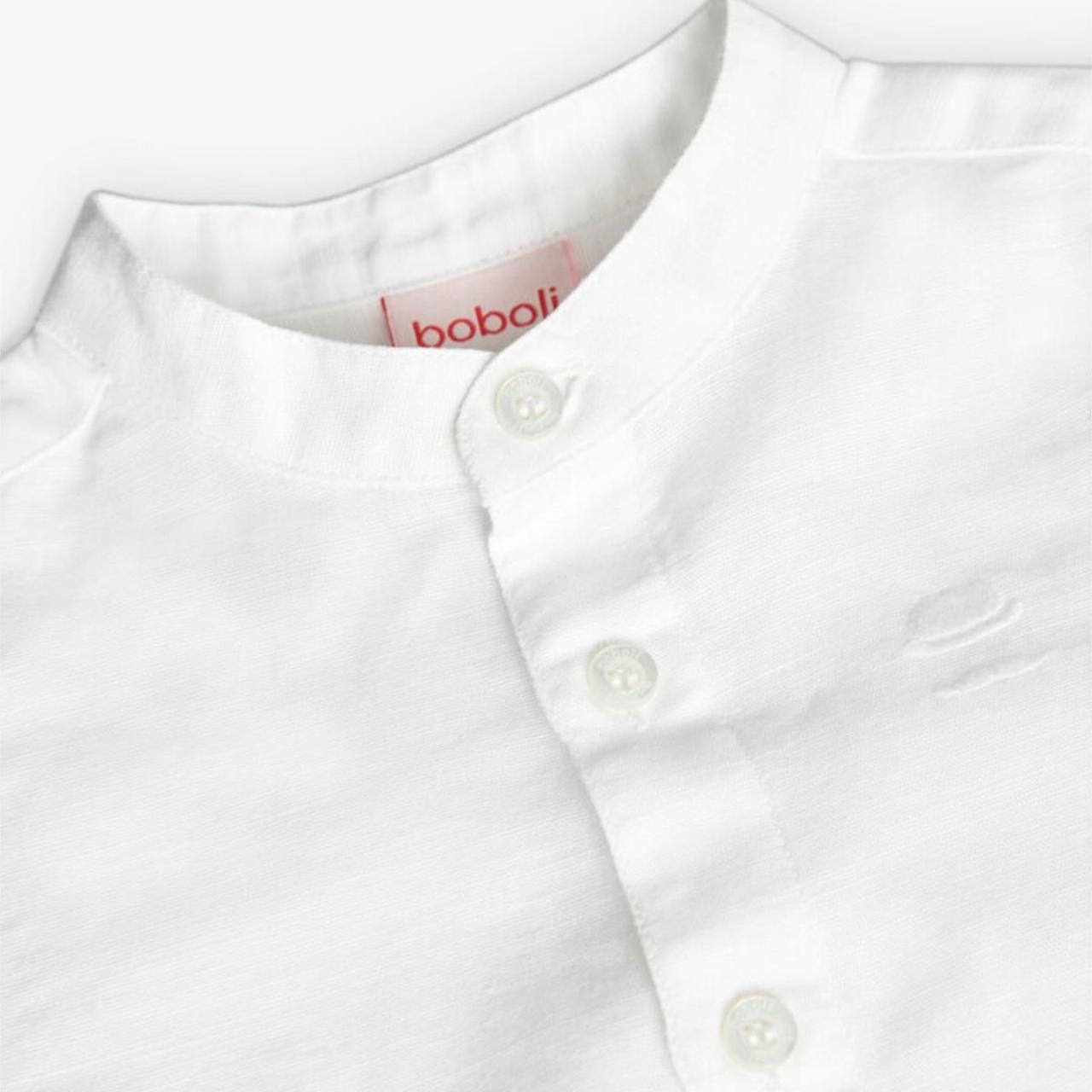 Πουκάμισο λινό αγόρι Boboli-711076-1100-White φωτογραφία