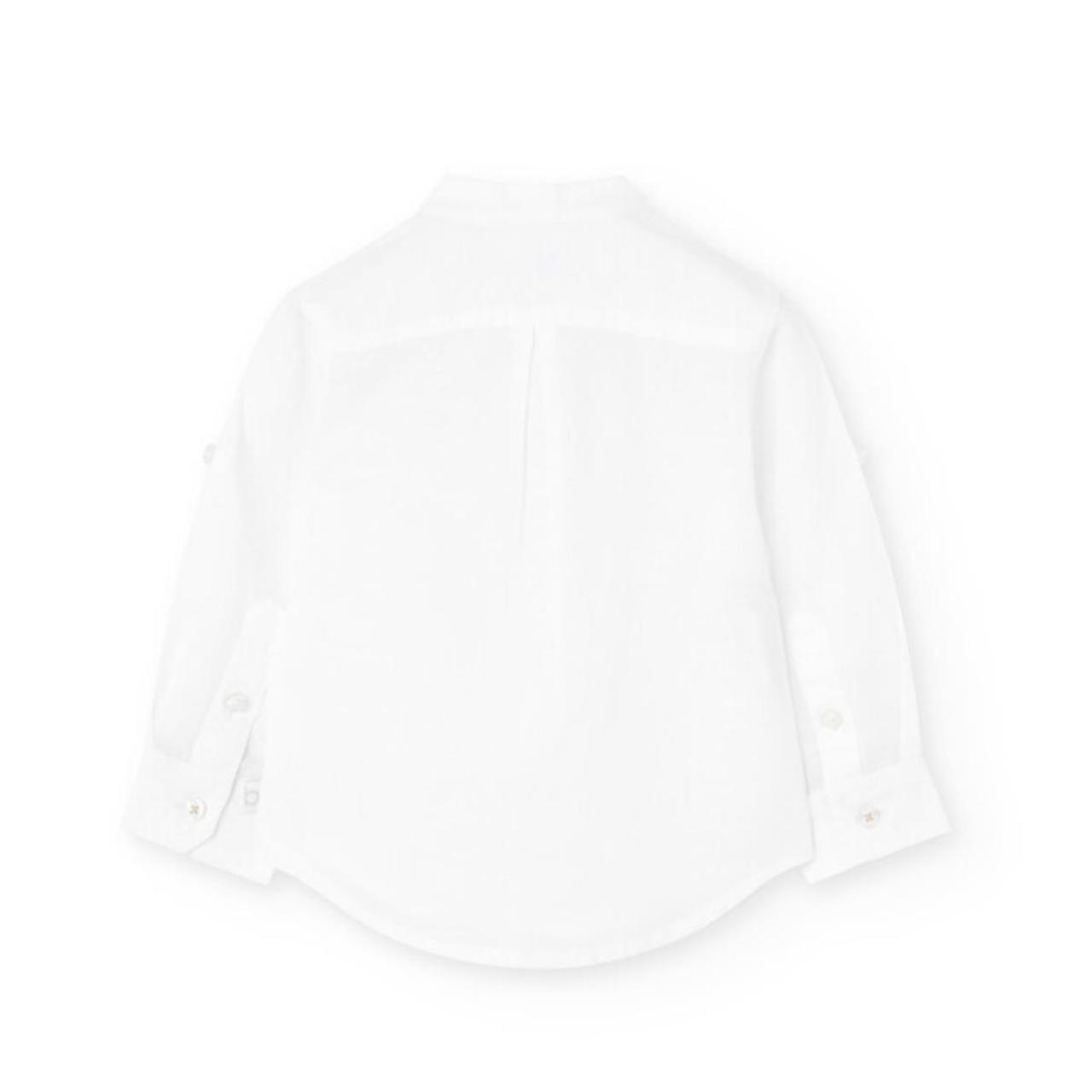 Πουκάμισο λινό αγόρι Boboli-711010-1100-White φωτογραφία