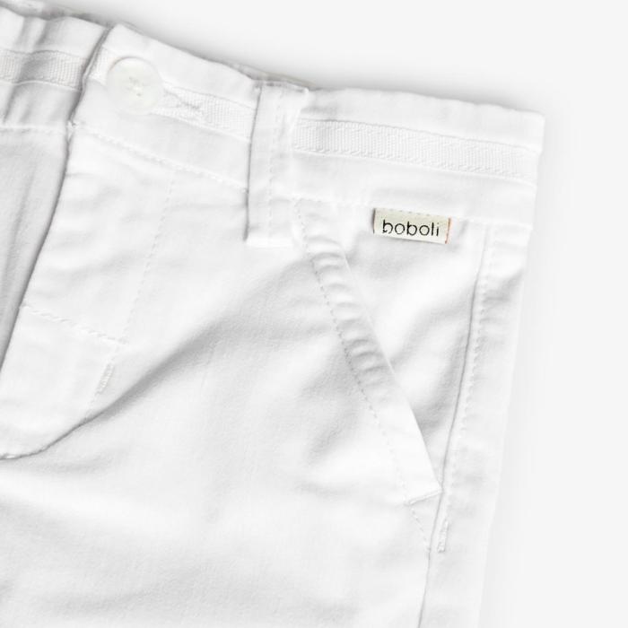 Παντελόνι chino υφασμάτινο αγόρι Bobol-711155-1100-White