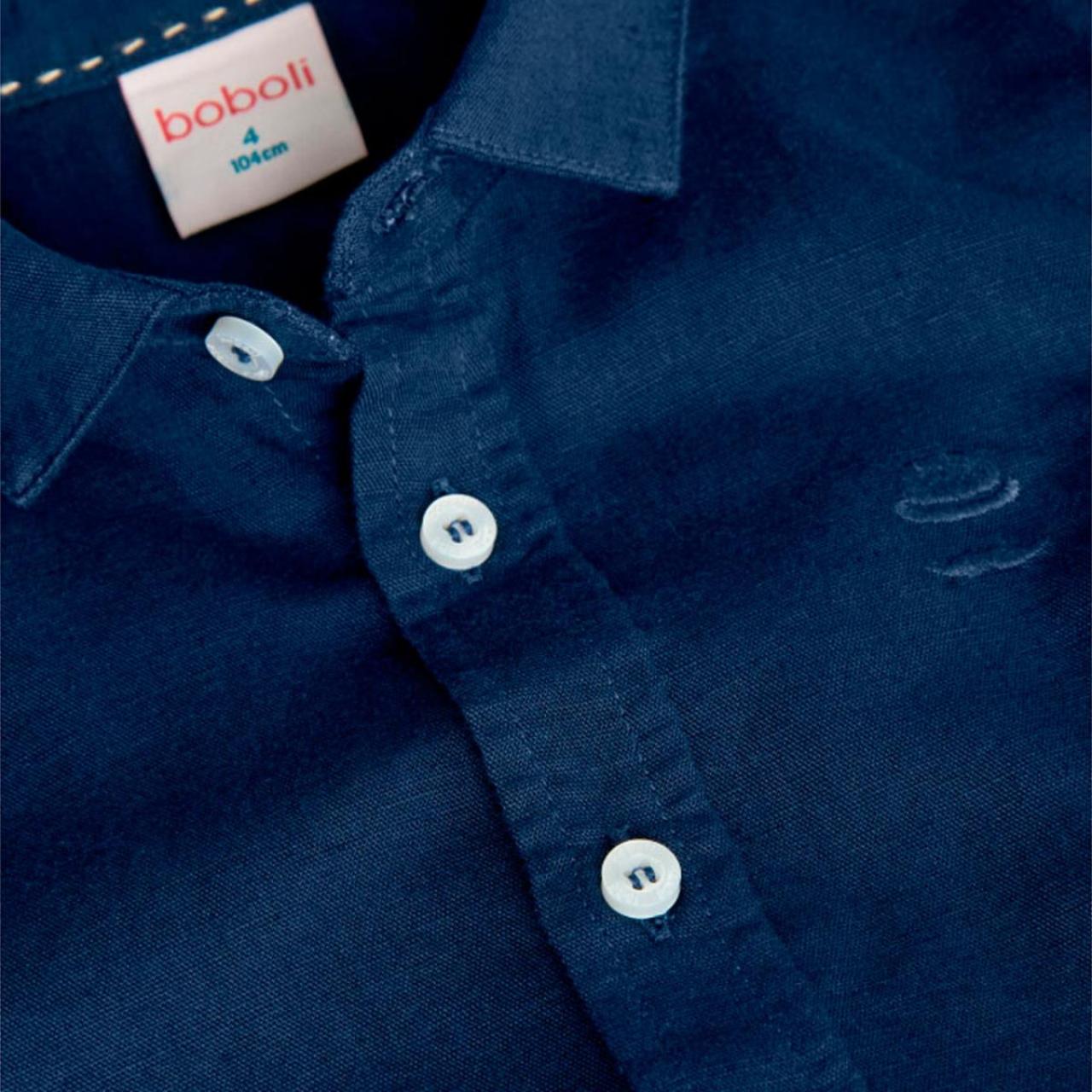 Πουκάμισο λινό αγόρι Boboli-731034-2440-Navy φωτογραφία