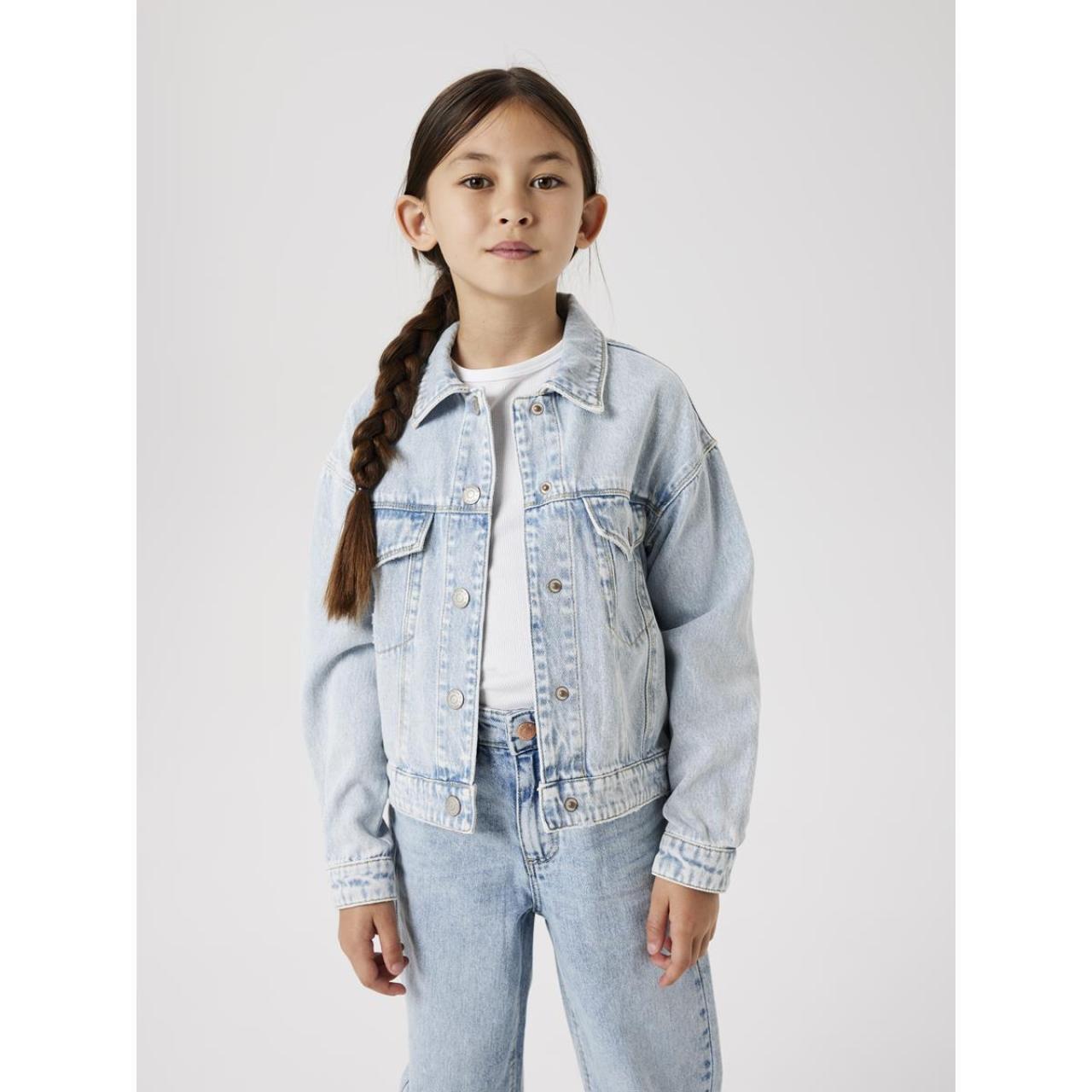 Μπουφάν τζιν κορίτσι name it-13237177-Light Blue Bleached Denim φωτογραφία