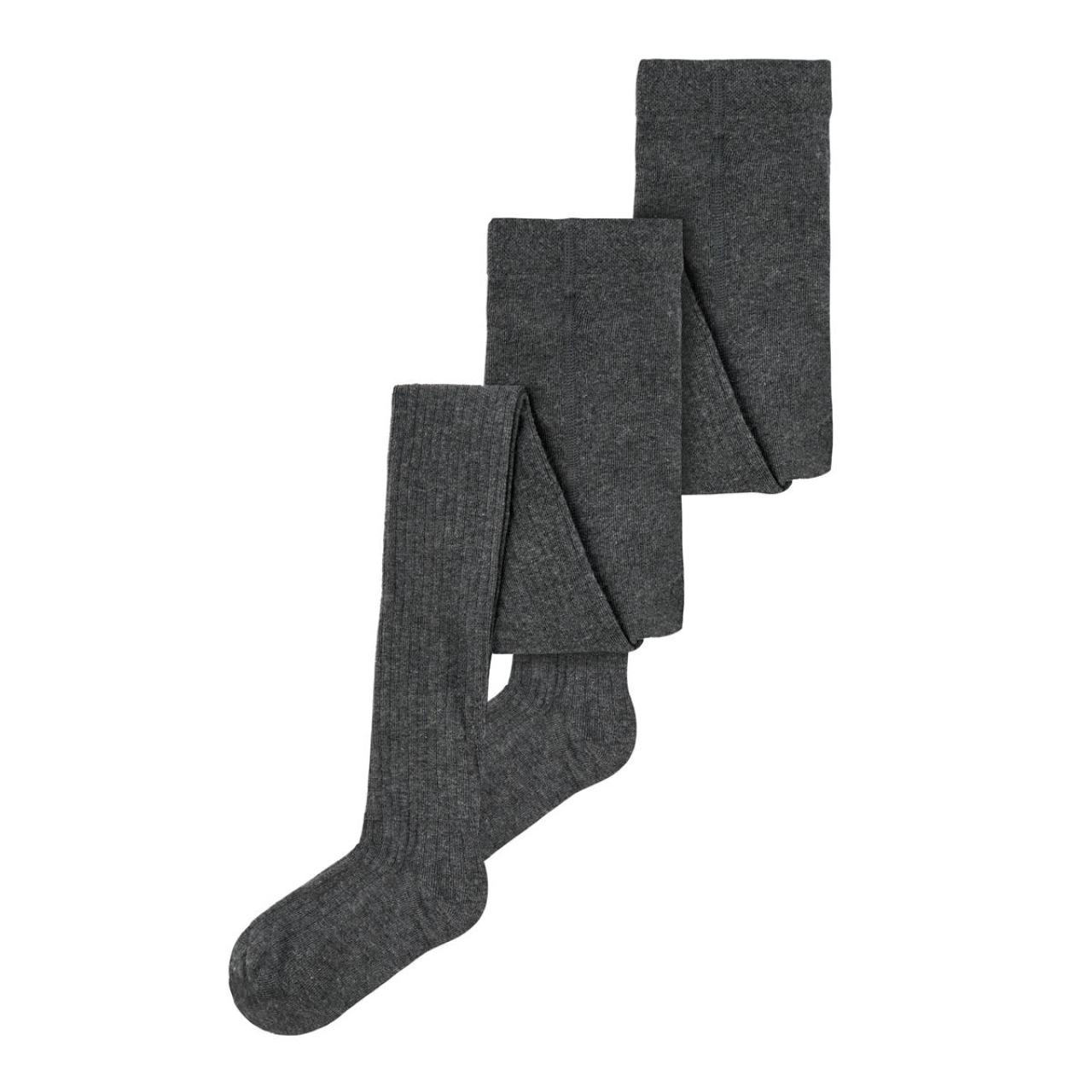 Name it Καλσόν χοντρό ριμπ 2 τεμ.κορίτσι name it-13211732-Dark Grey Melange
